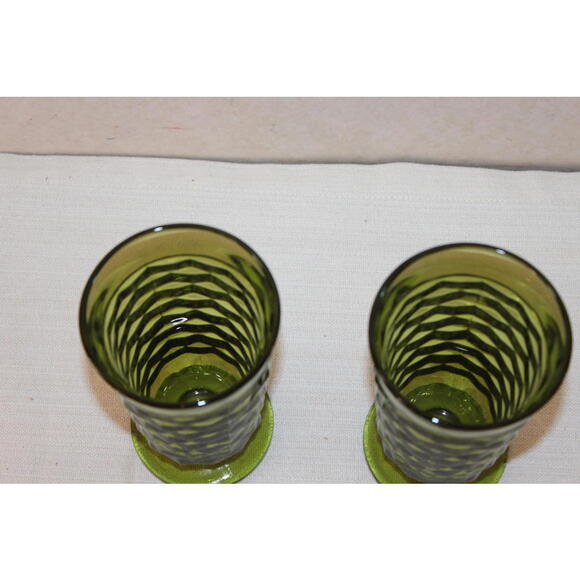 Vintage Colony Whitehall Green Avocado Ice Tea Glasses – Set of 2 - Picture 2 of 3